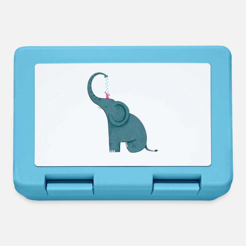 Elefant und Maus Freundschaft - Brotdose - Saphirblau