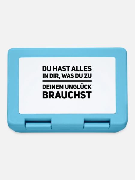 kümmere dich um dein Unglück - Brotdose - Saphirblau