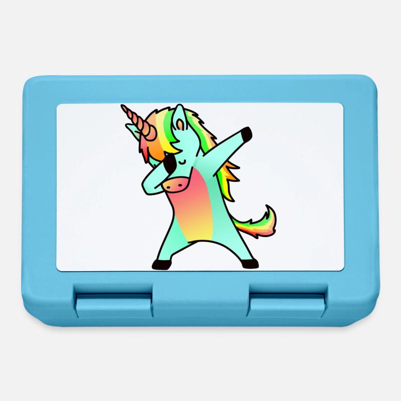 cooles Einhorn - Brotdose - Saphirblau