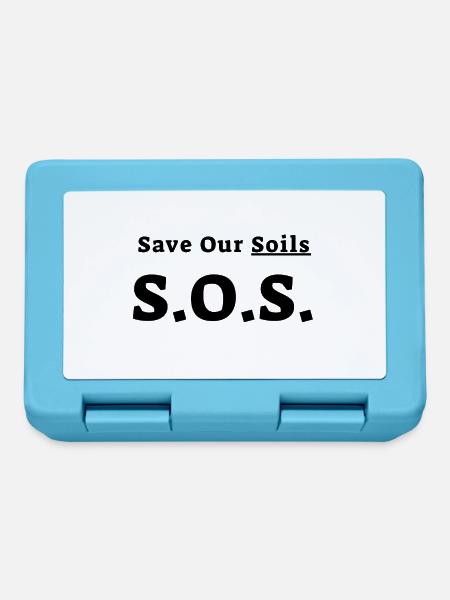 Rette unsere Böden SOS Save Our Soils - Brotdose - Saphirblau