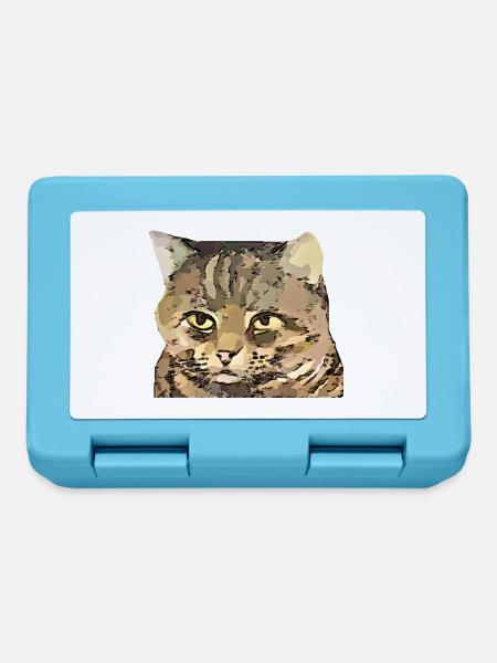 Katze - Brotdose - Saphirblau