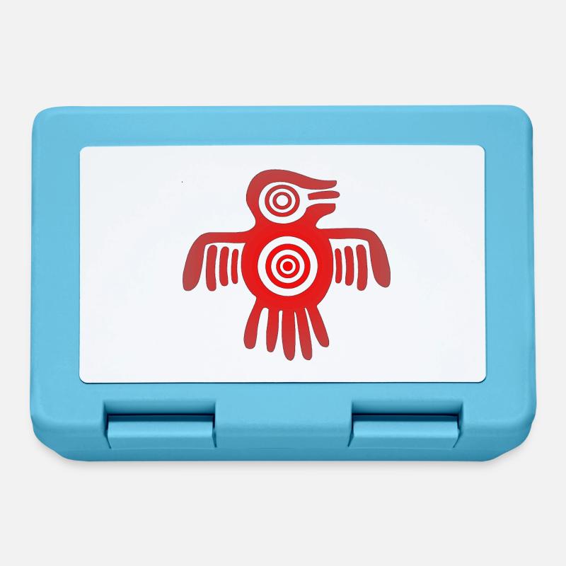 Aztekischer Vogel - Brotdose - Saphirblau