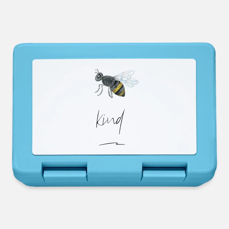 Impression d'abeilles dessinées à la main "Bee Kind" - Boîte à goûter - bleu saphir