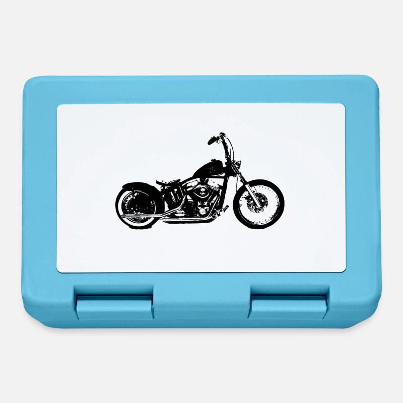 Motorrad Chopper - Brotdose - Saphirblau