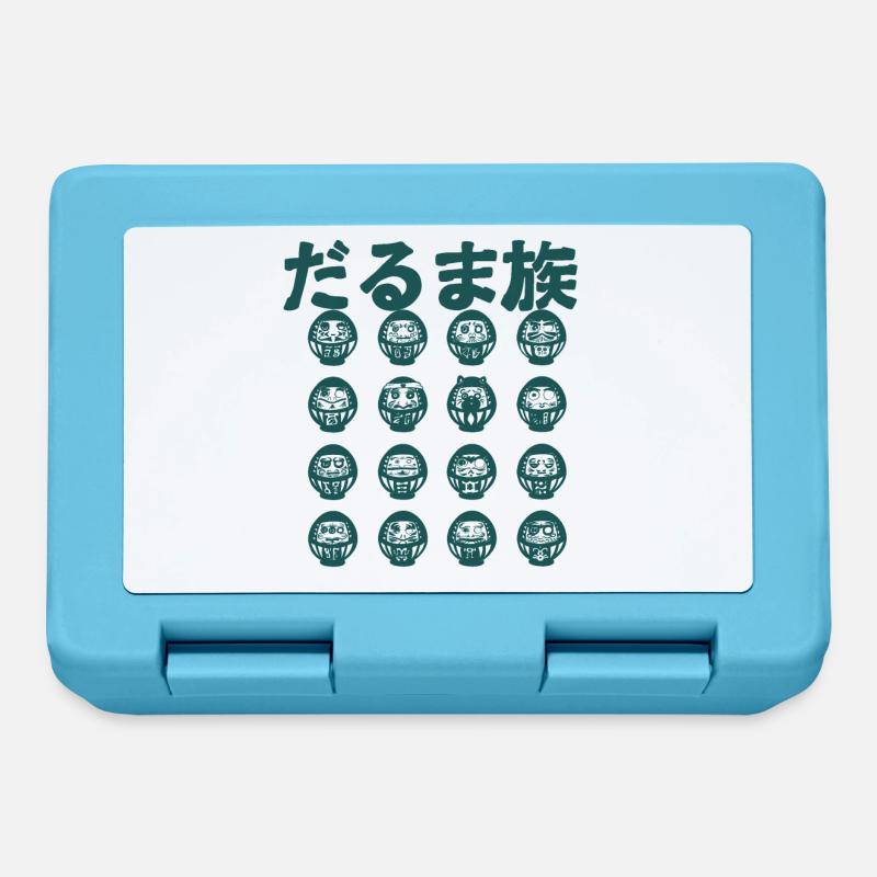 The Darumas Tribe (monochrome version) - Lunchbox - sapphire blue