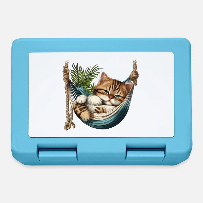 Cat in a Hammock - Lunchbox - sapphire blue