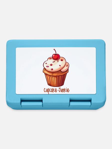 Cupcake Junkie Cupcakes Süßigkeiten Backwaren - Brotdose - Saphirblau