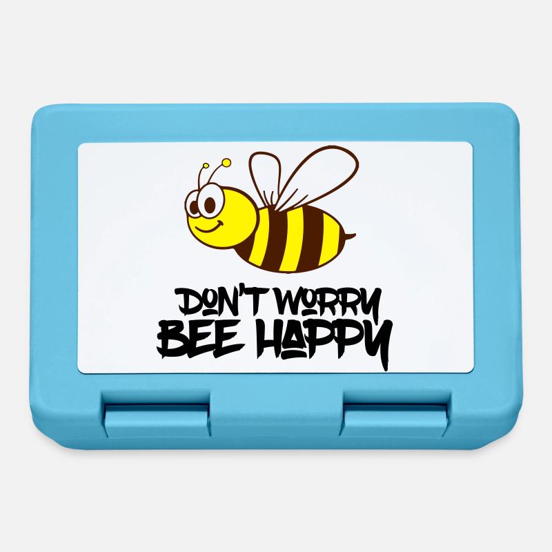 bee happy - Brotdose - Saphirblau