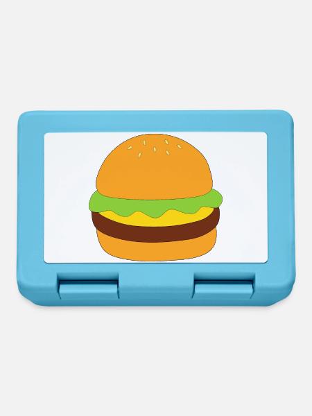 Burger, fast food, essen, kochen - Brotdose - Saphirblau
