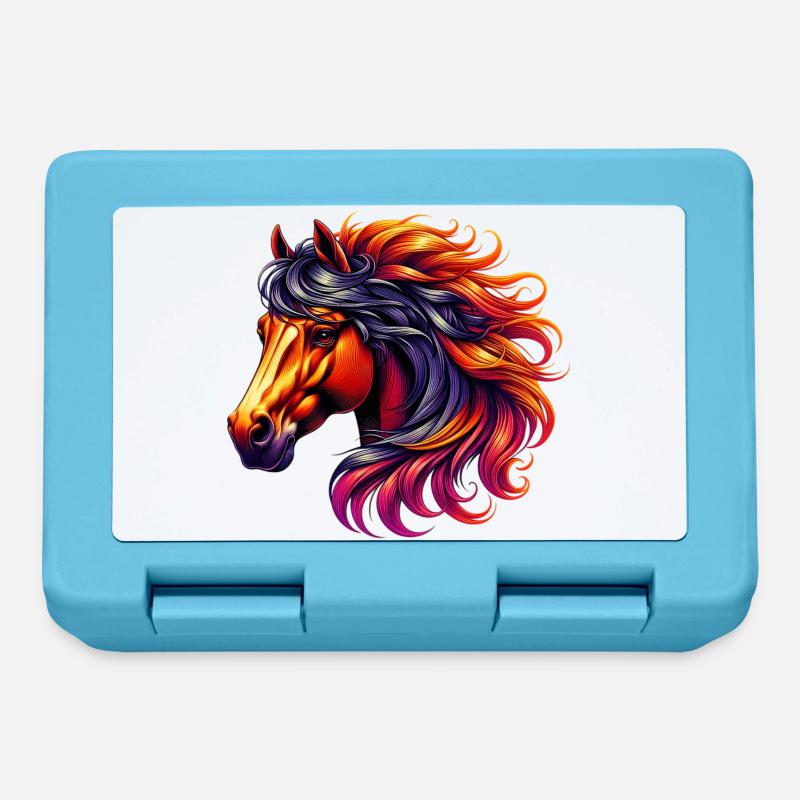 Cheval - Boîte à goûter - bleu saphir