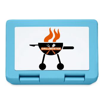 Grillmeister – Lustiges BBQ Design für ech - Brotdose - Saphirblau - Vorne