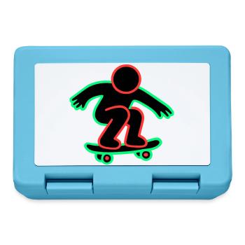 Neon Skateboarder Line Art - Lunchbox - sapphire blue - Front