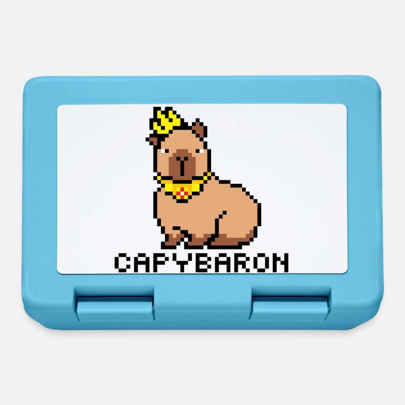 Capybaron PixelArt - Boîte à goûter - bleu saphir
