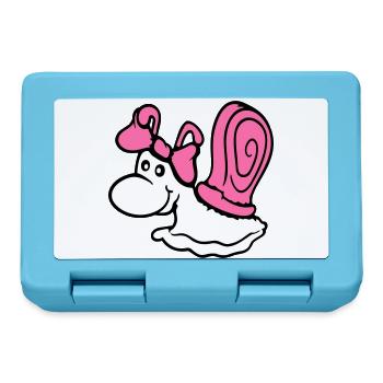 Snail Girl Female Cute Pretty Bow Woman - Lunchbox - sapphire blue - Front