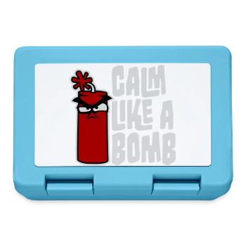 Calm Like Bomb Paradox Ironie Humor Explosiv Witz - Brotdose - Saphirblau - Vorne