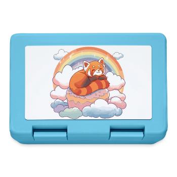 Red Panda in Rainbow Cloud Cake - Lunchbox - sapphire blue - Front