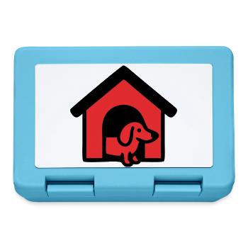 Dackel Hundehütte Haus Icon - Brotdose - Saphirblau - Vorne