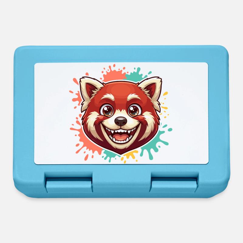 Panda Rouge Éclaboussure - Boîte à goûter - bleu saphir