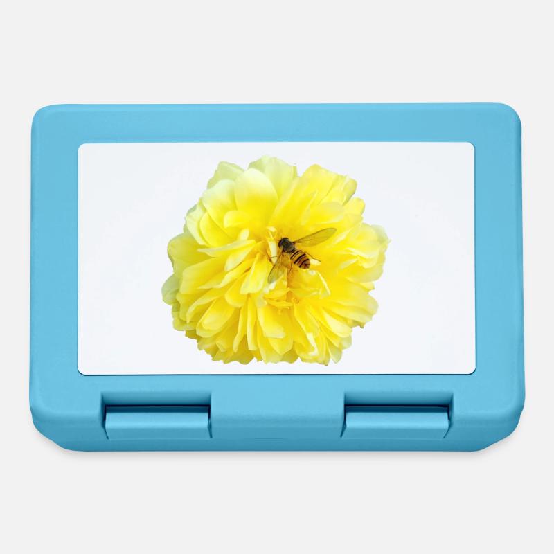 Yellow_Rose_-_Bee_Nature_Photography - Lunchbox - sapphire blue