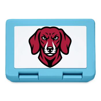 Dackel Maskottchen Logo - Brotdose - Saphirblau - Vorne