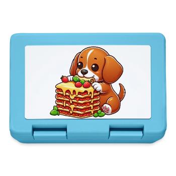 Beagle Liebt Lasagne Italienisch Hund Liebe Lasagn - Brotdose - Saphirblau - Vorne