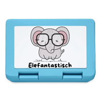 Elefantastisch – Süßer Elefant mit Brille - Brotdose - Saphirblau - Vorne