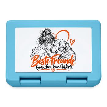 Beste Freunde Hund und Mensch Herz - Brotdose - Saphirblau - Vorne