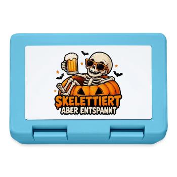 Skelettiert aber entspannt – Halloween - Brotdose - Saphirblau - Vorne