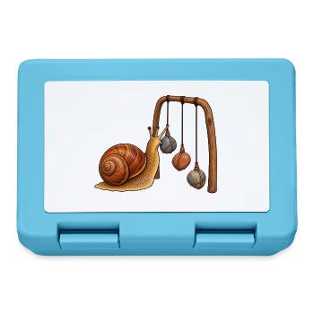 Schnecke mit Kiesel-Mobile - Brotdose - Saphirblau - Vorne