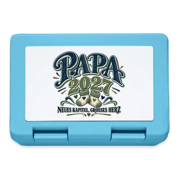 Papa 2027 Neues Kapitel, großes Herz | Werdender  - Brotdose - Saphirblau - Vorne