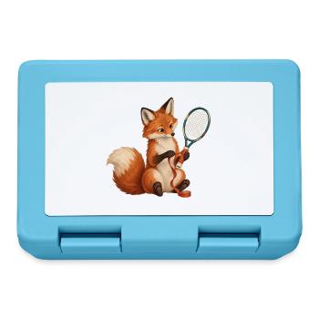 Fuchs wickelt ein Tennisgriffband - Brotdose - Saphirblau - Vorne