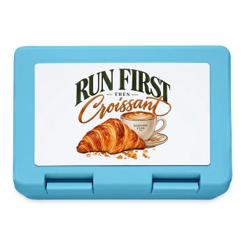 Zuerst laufen, später Croissant – Running & Coffee Club - Brotdose - Saphirblau - Vorne