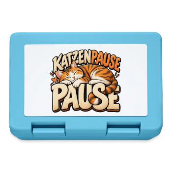 Katzenpause ist gut! Geschenkidee für Katzenfans - Brotdose - Saphirblau - Vorne