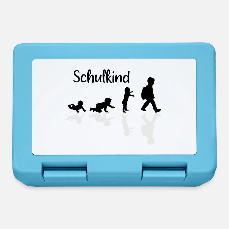 Schulkind Evolution Erstklässler Schule - Brotdose - Saphirblau
