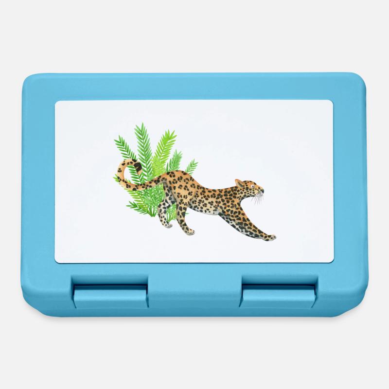 Leopard im Dschungel - Brotdose - Saphirblau