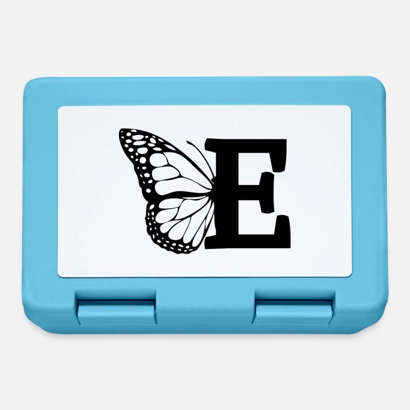 Buchstabe E Schmetterling - Brotdose - Saphirblau