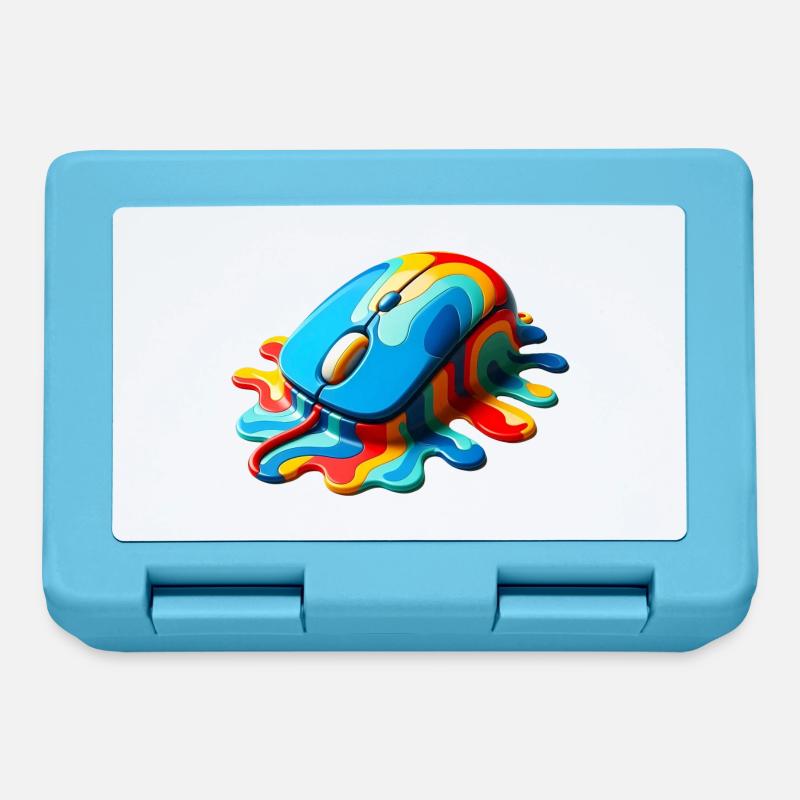 Schmelzende Regenbogen-Computermaus - Brotdose - Saphirblau