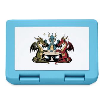Dragons playing cards - Lunchbox - sapphire blue - Front