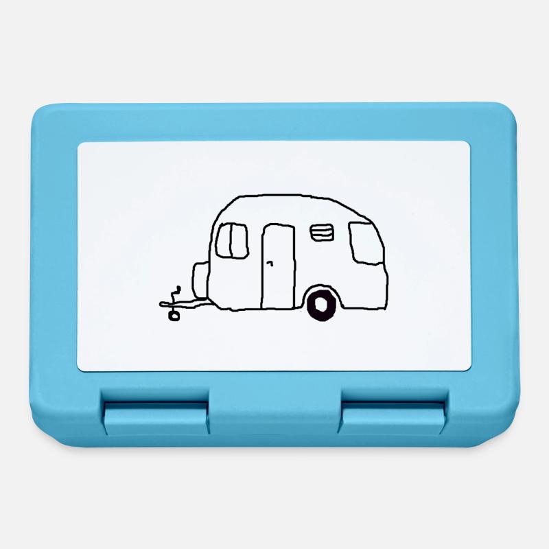 Dessin de caravane - Boîte à goûter - bleu saphir