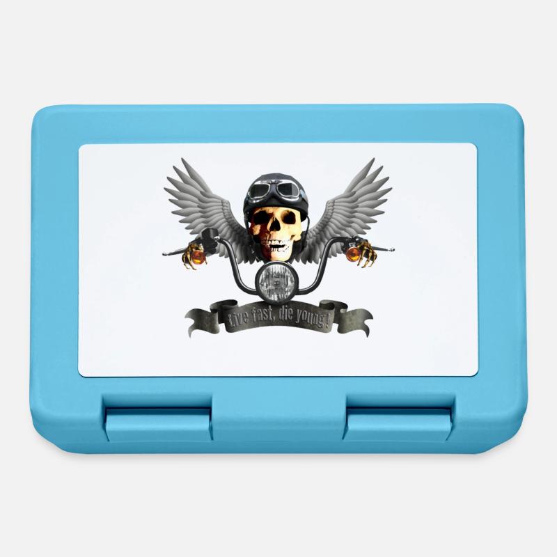 biker_skull_c - Boîte à goûter - bleu saphir
