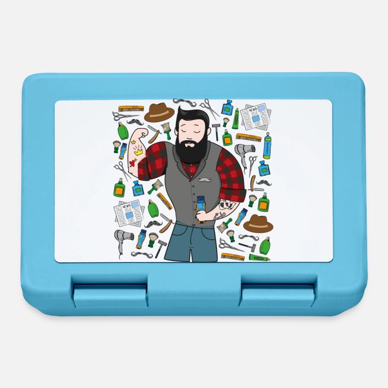 Hipster Barber - Boîte à goûter - bleu saphir