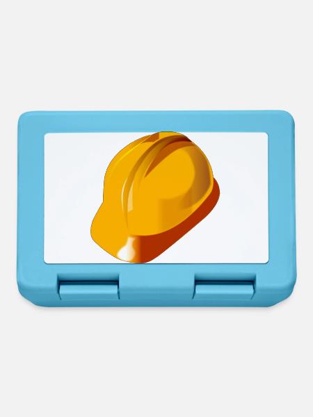 Bauarbeiterhelm Helm Bau Geschenk - Brotdose - Saphirblau