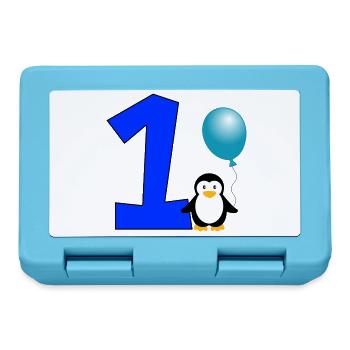 Happy Birthday Pinguin Geschenk Geburtstag 1 Jahr - Brotdose - Saphirblau - Vorne