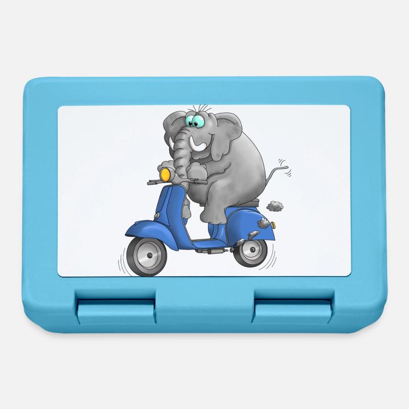 Motorroller Cartoon Comic - Brotdose - Saphirblau