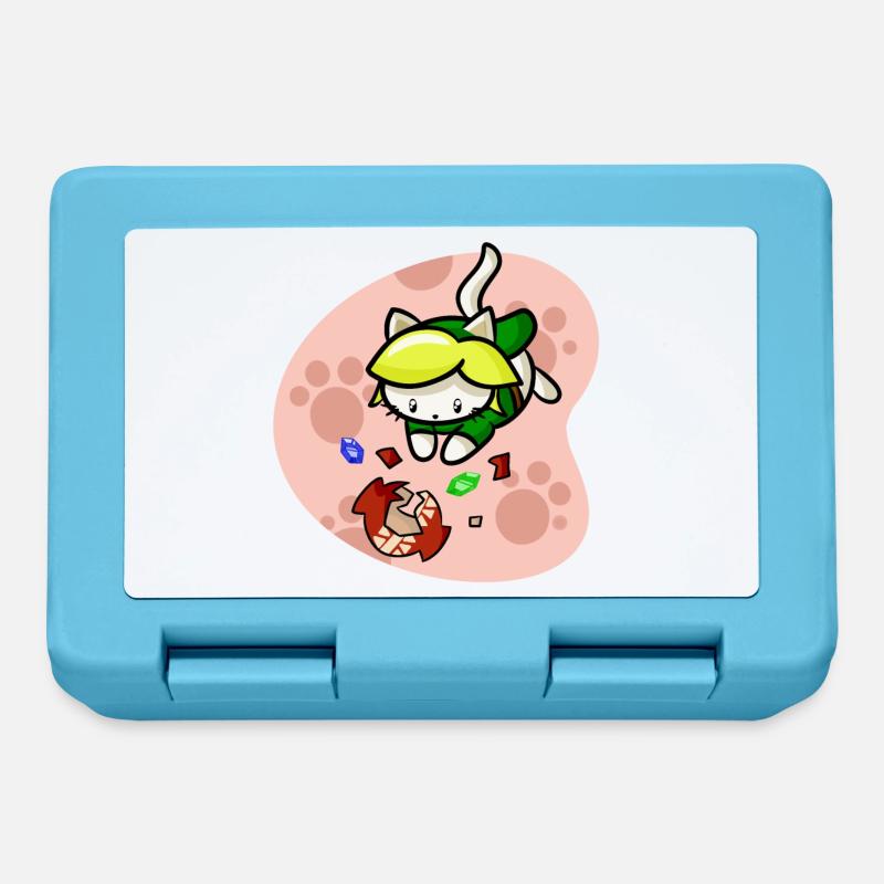 Cat Hero Video Game Ruby With Background Link - Lunchbox - sapphire blue