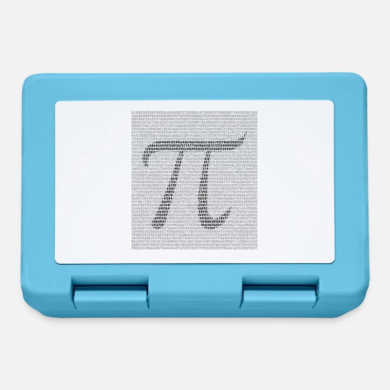 Math - PI avec près de 3000 décimales - Boîte à goûter - bleu saphir