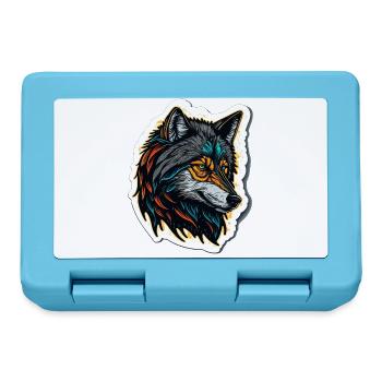 Digital Painting of a Wolf Head - Lunchbox - sapphire blue - Front