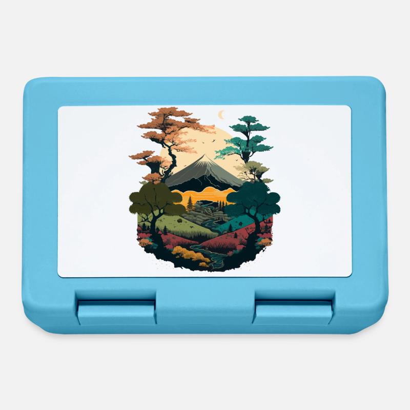 Illustration de paysage - Boîte à goûter - bleu saphir