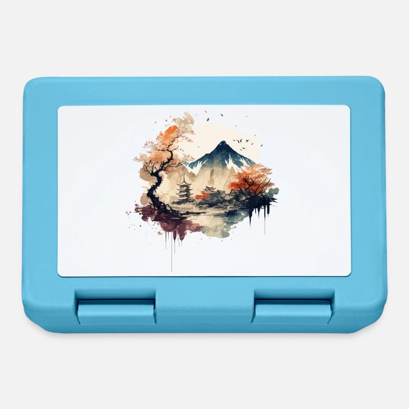 Paysage chinois - Boîte à goûter - bleu saphir