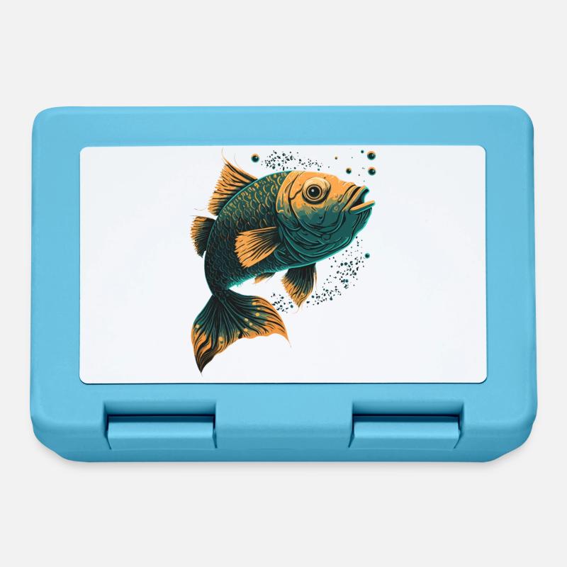 Illustration de l’éventail de poissons - Boîte à goûter - bleu saphir